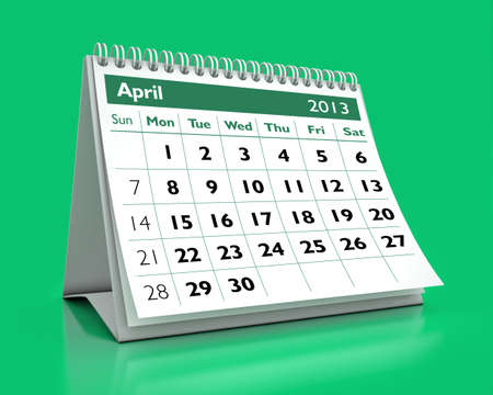 calendar April 2013 in color backgroundの写真素材