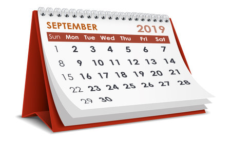 September 2019 calendarのイラスト素材