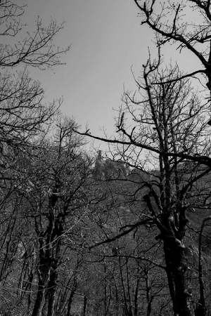 Old castle in the mountainsの写真素材