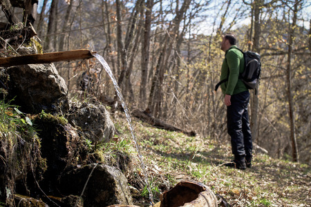 Water wellspring in the mountainsの写真素材