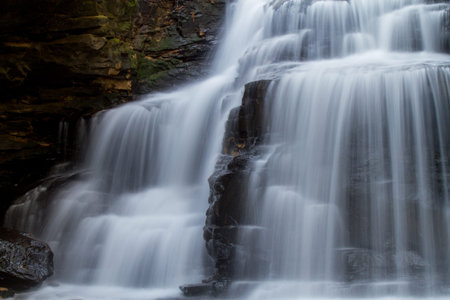 Waterfall flowing through the forest