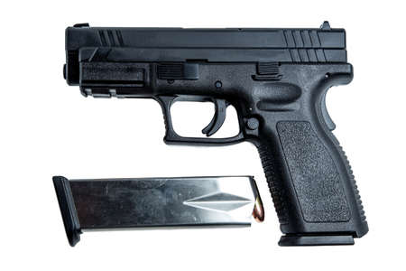 A 9mm semi-automatic handgun with a 17 round magizine.の写真素材