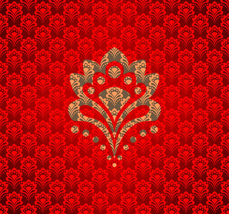 illustration - abstract flowers in purple and scarlet colorのイラスト素材