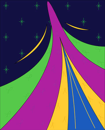 Abstraction - reminiscent of a flying comet on a background of stars.の写真素材