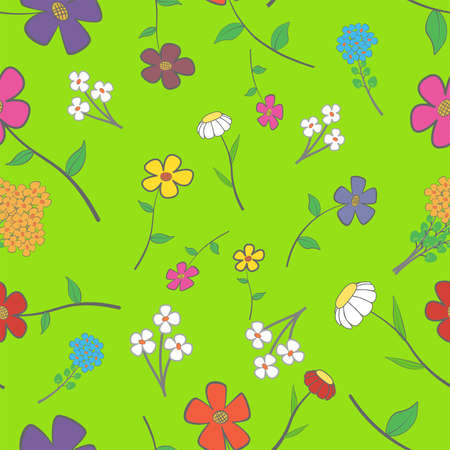 Background - floral seamless with a variety of flowersのイラスト素材