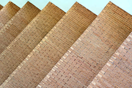 Abstract Architecture Background  The diagonal step with a brick texture の写真素材