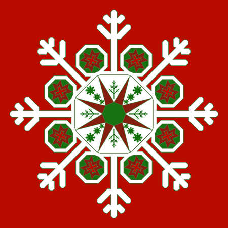 Decorative graphic christmas snowflake.  vectorのイラスト素材