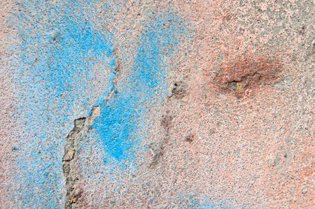 Blue Grunge Background - Old weathered wall with traces of various paint の写真素材
