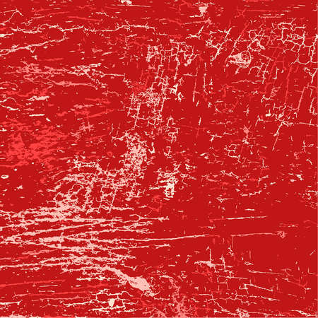Red abstract grunge background - old cracked painted wall. vector.のイラスト素材