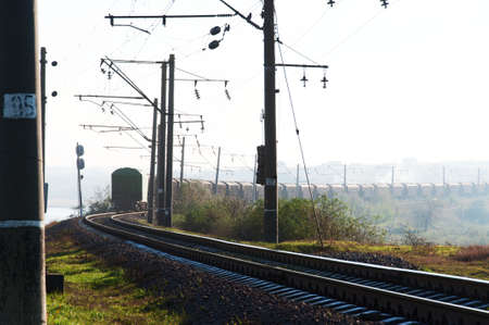 Train Goes far away. Nobody.の写真素材