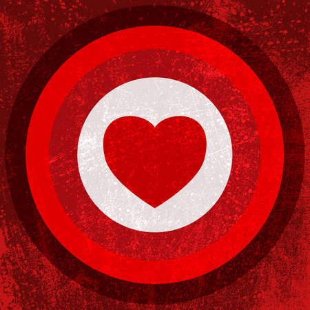 Valentine Target - red heart in the center of target. のイラスト素材