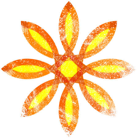 Floral Grunge Symbol on a white background. のイラスト素材