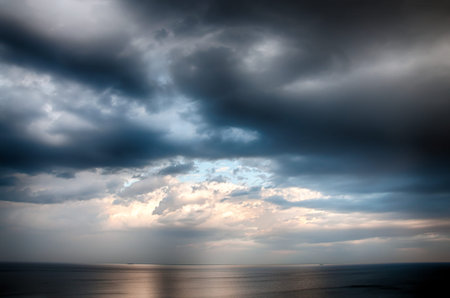 Dramatic Seascape background with panoramic view.の写真素材