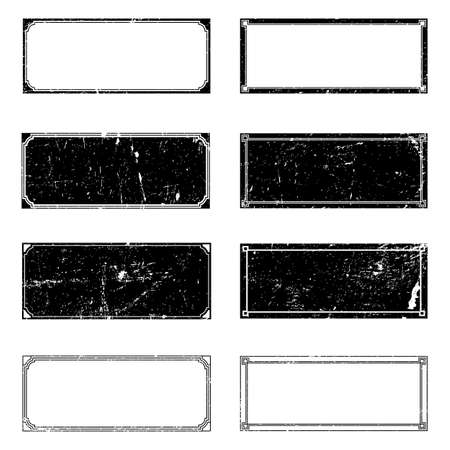 Rectangle Grunge Frames Set for your design. EPS10 vector.のイラスト素材