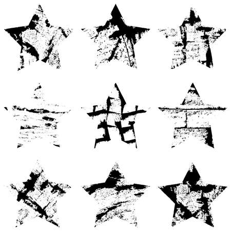 Distress Star Texture Set For Your Design.のイラスト素材
