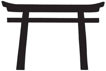 Vector Japaneese Gate isolated on a white background.のイラスト素材