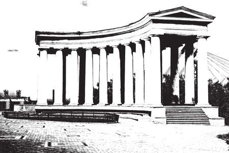 Distress overlay vector texture Colonnade at Vorontsov Palace in Odessa. Ukraineのイラスト素材