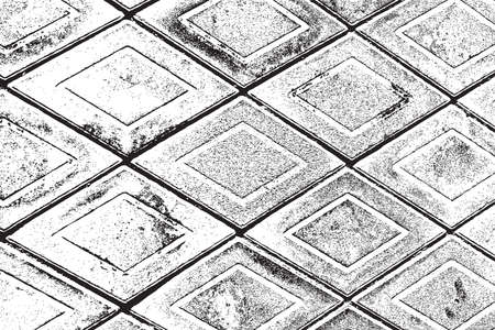 Distress overlay texture of footpath tile. EPS10 vector.のイラスト素材