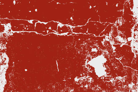 Distressed Cracked Paint Red Color Texture. EPS10 vector.のイラスト素材