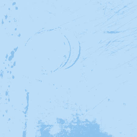 Distress Color Overlay Texture with thin scratches, damaged border and cup trace. Empty grunge design element of blue color. For Your Design.  vector.のイラスト素材