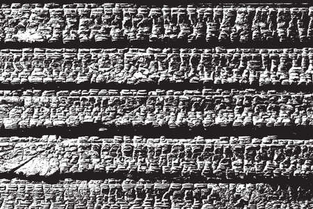 Distress Burned Wooden Planks Overlay Texture. Empty Grunge Design Element.のイラスト素材