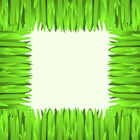 Green grass frame border square element for your design.のイラスト素材