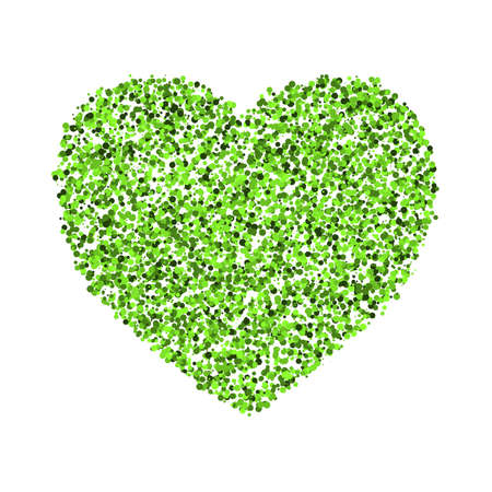 Crayon painted valentine heart texture. Isolated Hand drawn green love symbol. Grunge holiday romantic sign. Stroke shaded shape. Icon, badge, label background. High detailed quality. EPS10 vector.のイラスト素材