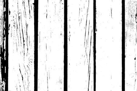 Distressed grainy wood overlay texture. Grunge wooden planks messy background. Dirty rustic empty cover template. Rural fence wall backdrop. Weathered aging design element. EPS10 vector.のイラスト素材