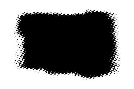 Artistic messy halftone banner background. Dirtty isolated basis. Paint roller distress overlay texture. Grunge design element. EPS10 vector.のイラスト素材