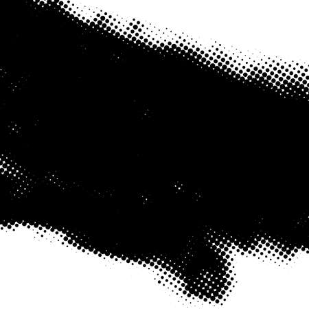 Artistic messy halftone banner background. Dirtty isolated basis. Paint roller distress overlay texture. Grunge design element. EPS10 vector.のイラスト素材