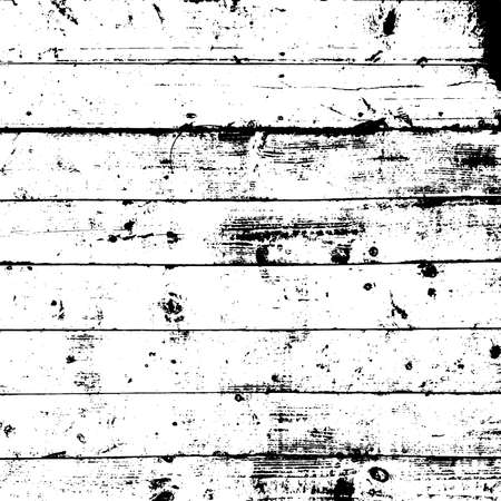 Distressed grainy wood overlay texture. Grunge wooden planks messy background. Dirty rustic empty cover template. Rural fence wall backdrop. Weathered aging design element. EPS10 vector.のイラスト素材