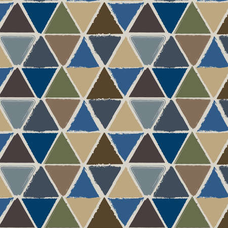 Abstract seamless triangle pattern. Grunge endless artistic template. EPS10 vector. Swatch included.のイラスト素材