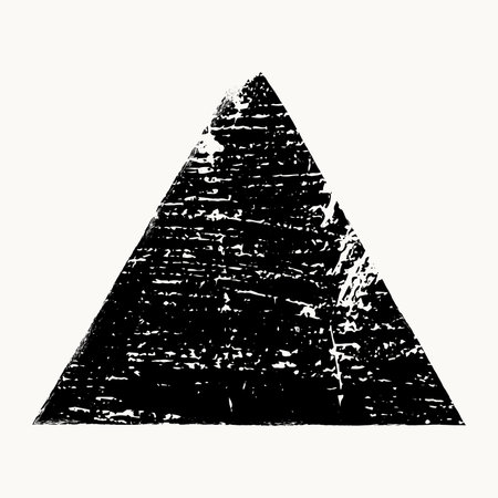 Isolated Grunge triangle shape overlay texture. Distress artistic template. EPS10 vetor.