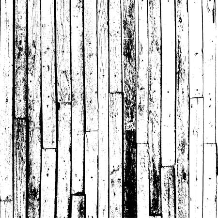 Grunge wooden planks messy background. Distressed grainy wood overlay texture. Dirty rustic empty cover template. Rural fence wall backdrop. Weathered aging design element. EPS10 vector.のイラスト素材