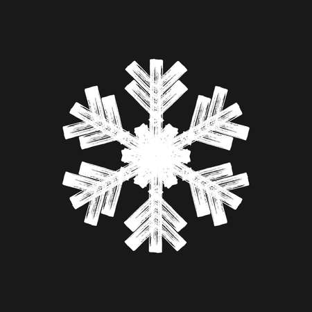 Distress marker painted snowflake shape. Grunge isolated star. Brushed grainy christmas design template. Icon, badge, label, certificate background. Artistic design element.のイラスト素材
