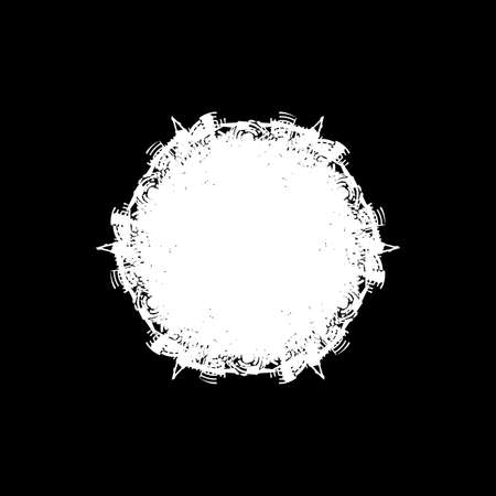 Grunge painted isolated circle snowflake. Festive christmas design template. Distress painted star shape. Icon, badge, label, certificate background.EPS10 vectorのイラスト素材