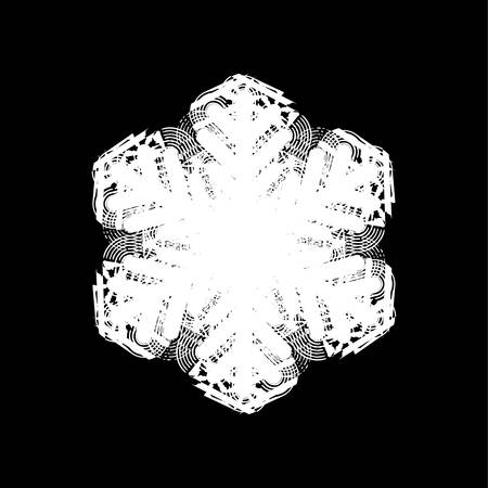 Grunge painted isolated circle snowflake. Festive christmas design template. Distress painted star shape. Icon, badge, label, certificate background.EPS10 vectorのイラスト素材