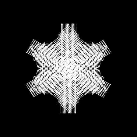 Distress marker painted snowflake shape. Grunge isolated star. Brushed grainy christmas design template. Icon, badge, label, certificate background. Artistic high detailed design element. EPS10 vectorのイラスト素材