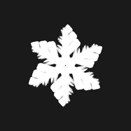 Simple brush stroke snowflake lace for your design. Single grunge isolated christmas artistic template. EPS10 vector.のイラスト素材