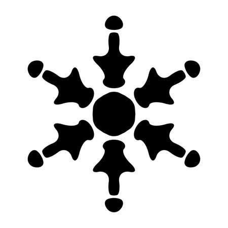 Simple Snowflake isolated element for your design. Single festive christmas template.のイラスト素材
