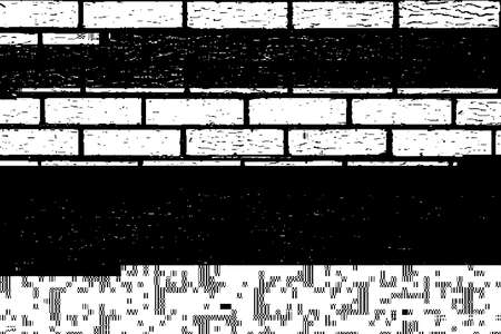 Grunge glitched black and white background. Glitch overlay distress texture. Cyber hacker attack theme creative design template. EPS10 vector.のイラスト素材