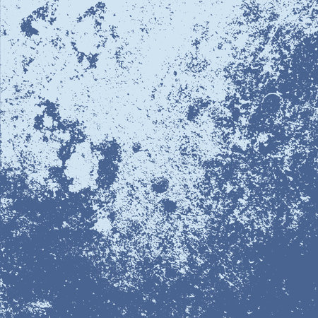 Distress urban used texture. Grunge rough dirty blue square background. Brushed paint cover. Overlay aged grainy messy template. Renovate wall frame grimy backdrop. Empty aging element. EPS10 vectorのイラスト素材