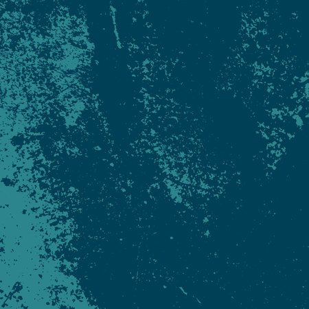 Distress urban used texture. Grunge rough dirty blue square background. Brushed paint cover. Overlay aged grainy messy template. Renovate wall frame grimy backdrop. Empty aging element. EPS10 vectorのイラスト素材