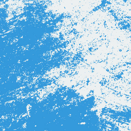 Distress urban used texture. Grunge rough dirty blue square background. Brushed paint cover. Overlay aged grainy messy template. Renovate wall frame grimy backdrop. Empty aging element. EPS10 vectorのイラスト素材