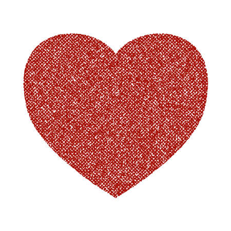 Vintage grainy shabby valentine heart. Love holiday grunge artistic isolated design element.のイラスト素材