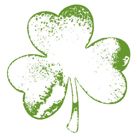 Grunge clover shamrock leaf isolated on a white background.のイラスト素材