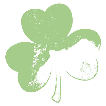 Grunge clover shamrock leaf isolated on a white background.のイラスト素材