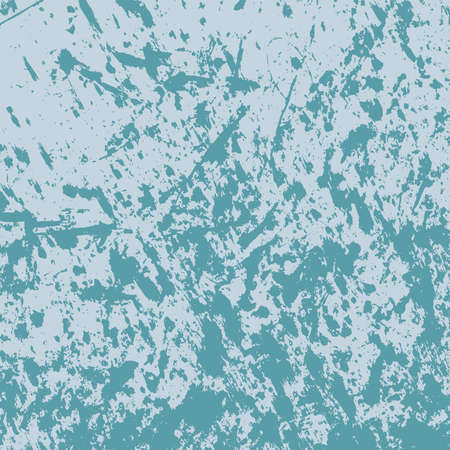 Overlay aged grainy messy template. Empty aging design element. Grunge rough dirty background. Distress urban used texture. Brushed blue paint cover. Renovate wall frame grimy backdrop. EPS10 vectorのイラスト素材