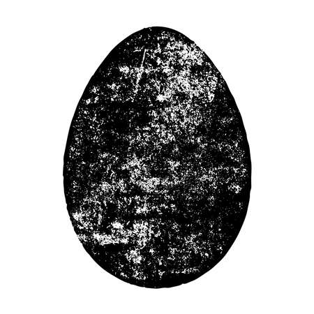 Grunge easter egg texture isolated on a white background. Aged distress Easter holiday symbol for your design. EPS10 vectorのイラスト素材
