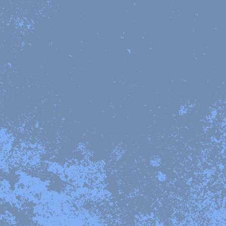 Brushed blue paint cover. Grunge rough dirty background. Overlay aged grainy messy template. Distress urban used texture. Renovate wall frame grimy backdrop. Empty aging design element. EPS10 vectorのイラスト素材